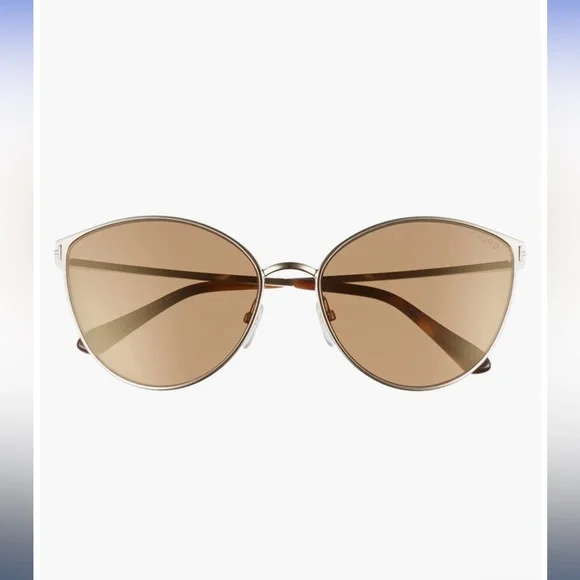 Tom Ford Zeila 60mm Mirrored Cat Eye Sunglasses display picture 1